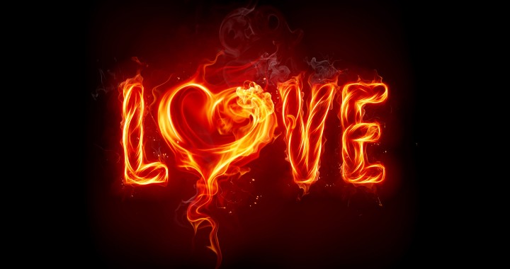 Love - spelt out with fire