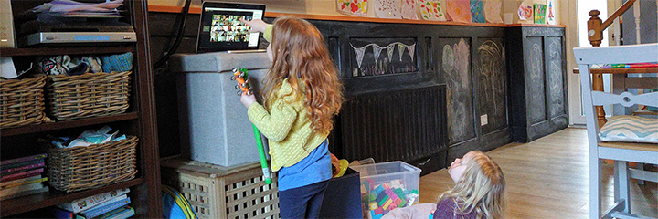 Online church with young kids