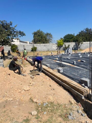 First blocks laid for library