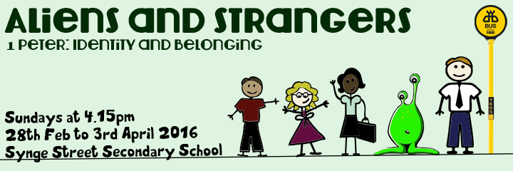 Aliens and Strangers. Sundays 28th Feb to 3rd April 2016. 4.15pm at Synge Street Secondary School