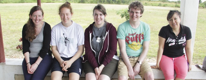 The Zambia team - Caroline, Vanessa, Chloe, Justin and Paola
